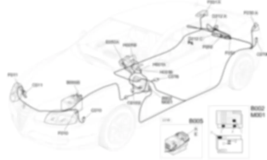 LUCES DE POSICION               / MATRICULA - UBICACION DE LOS COMPONENTES Alfa Romeo GT 1.9 JTD 16V  