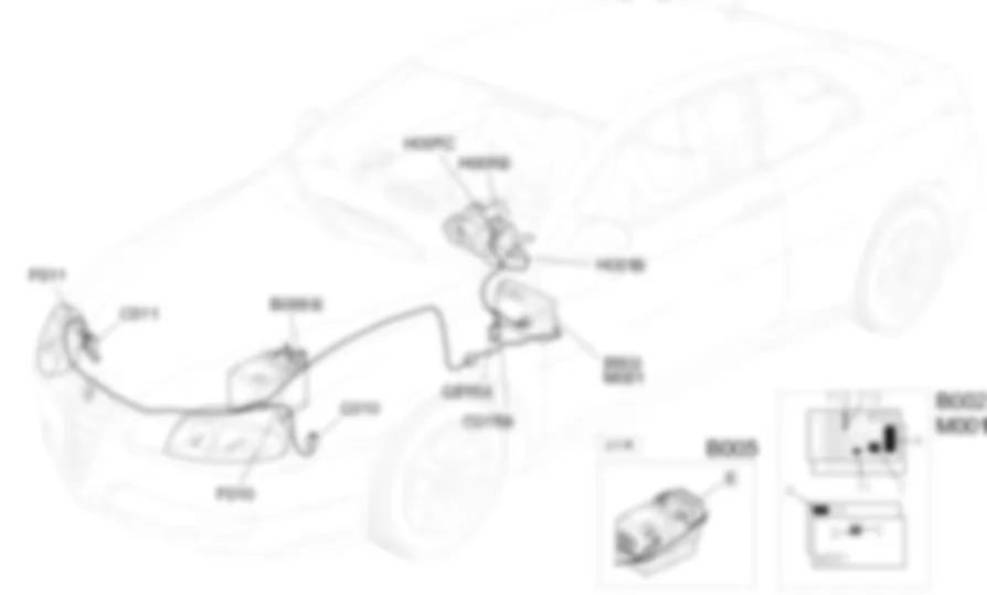 LUCES DE CRUCE - UBICACION DE LOS COMPONENTES Alfa Romeo GT 1.9 JTD 16V  