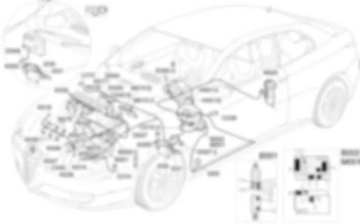 GESTION ELECTRONICA DE LOS MOTORES DE GASOLINA - UBICACION DE LOS COMPONENTES Alfa Romeo GT 3.2 V6  