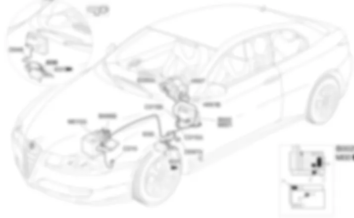 REGULADOR DE LA VELOCIDAD DE CRUCERO - UBICACION DE LOS COMPONENTES Alfa Romeo GT 2.0 JTS  
