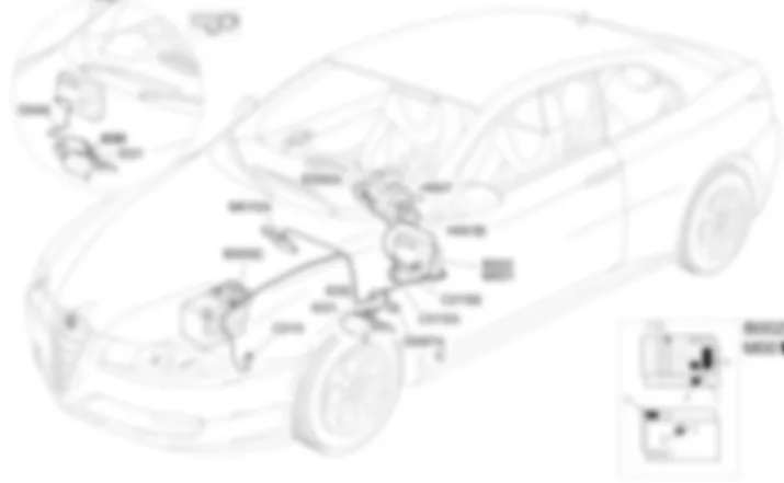 REGULADOR DE LA VELOCIDAD DE CRUCERO - UBICACION DE LOS COMPONENTES Alfa Romeo GT 3.2 V6  