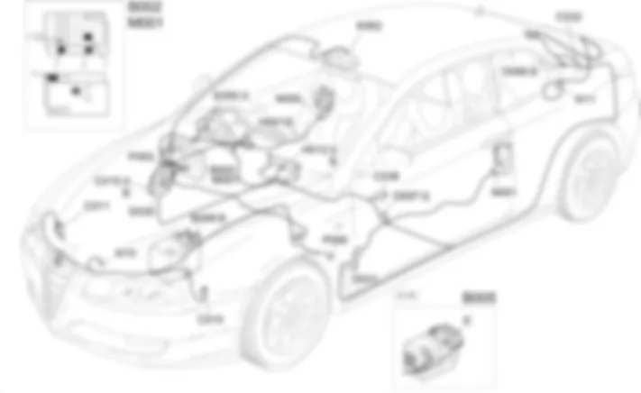 ALARMA - UBICACION DE LOS COMPONENTES Alfa Romeo GT 1.9 JTD 16V  