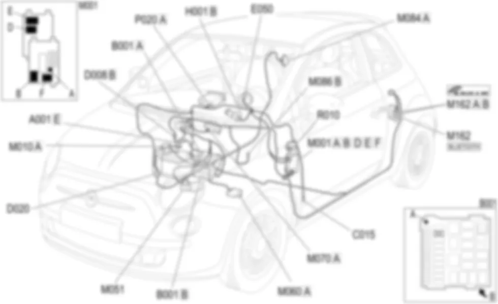 CAN CONNECTION LINES - COMPONENT LOCATION Fiat 500 1.4 16v  