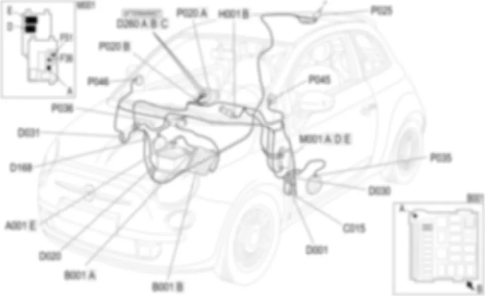 AUTORADIO - OPSTELLING VAN COMPONENTEN Fiat 500 1.3 Multijet  