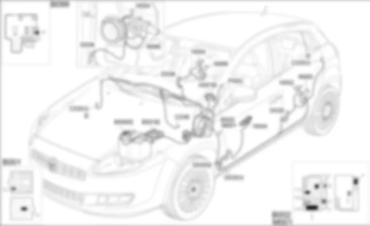ELEKTRISCHE RUITBEDIENING ACHTER - OPSTELLING VAN COMPONENTEN Fiat BRAVO 1.4 16v  