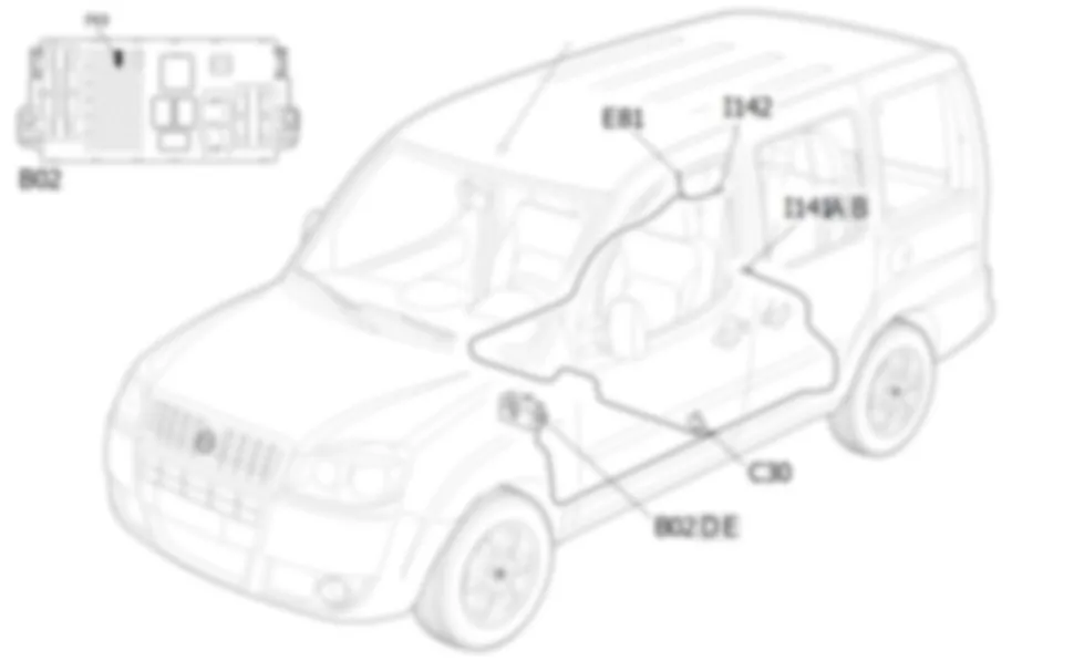 SEGNALAZIONE POSIZIONE SEDILI - LOCALIZZAZIONE COMPONENTI Fiat DOBLO 1.9 JTD 8V  da 12/03