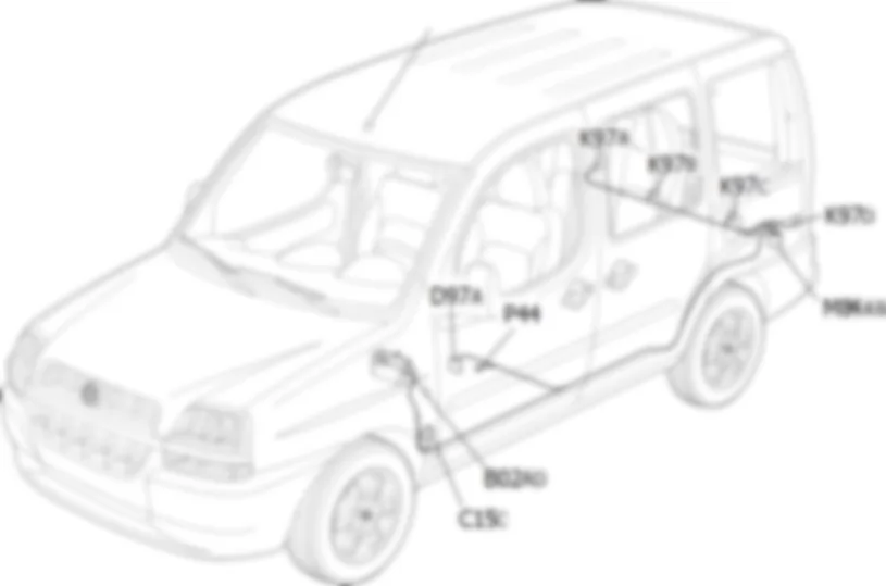 PARKING SENSOR - LOCATION OF COMPONENTS Fiat DOBLO 1.6 16v  da 12/03