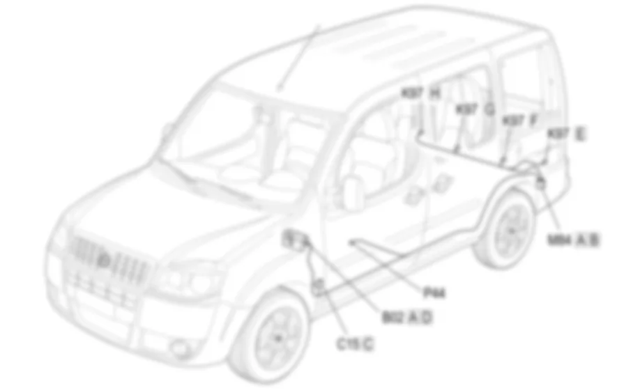 PARKING SENSOR - COMPONENT LOCATION Fiat DOBLO 1.6 16v  da 12/03