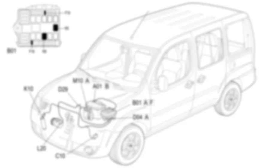 INSERIMENTO COMPRESSORE - LOCALIZZAZIONE COMPONENTI Fiat DOBLO 1.3 JTD 16V  da 12/03