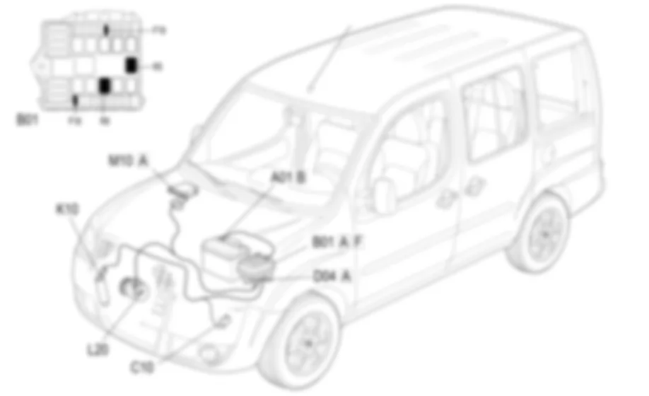 INSERIMENTO COMPRESSORE - LOCALIZZAZIONE COMPONENTI Fiat DOBLO 1.9 JTD 8V  da 12/03