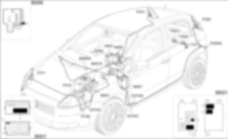 SIDE LIGHTS/NUMBER PLATE LIGHT - COMPONENT LOCATION Fiat GRANDE PUNTO 1.3 Multijet  