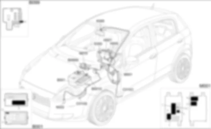 WINDSCREEN WASH/WIPE - COMPONENT LOCATION Fiat GRANDE PUNTO 1.3 Multijet  