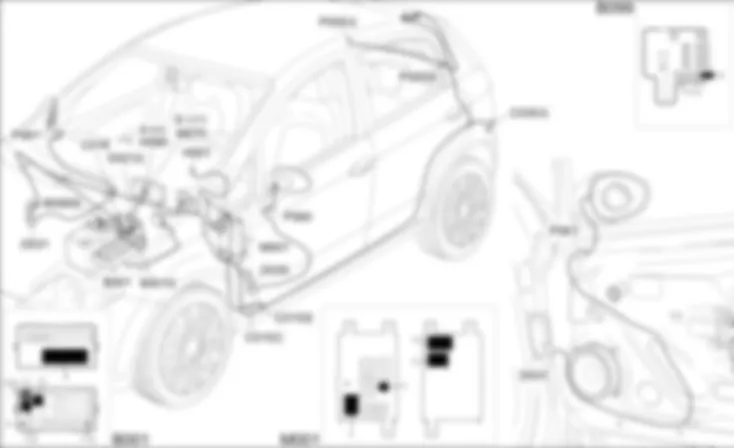 DEMISTING REARSCREEN AND REAR VIEW MIRRORS - COMPONENT LOCATION Fiat GRANDE PUNTO 1.3 Multijet  