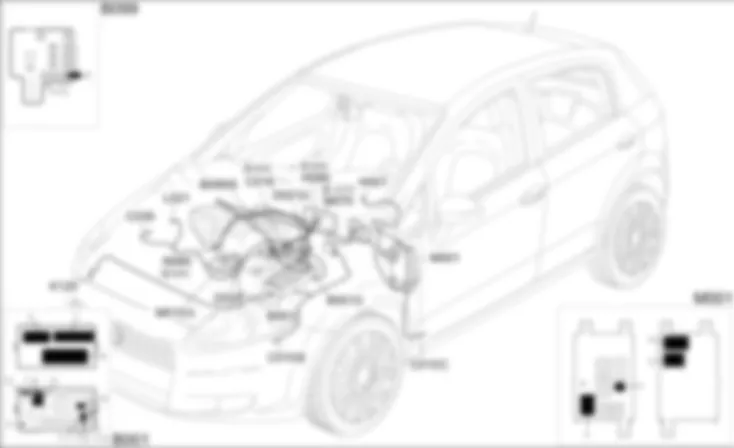 COMPRESSOR ENGAGEMENT - COMPONENT LOCATION Fiat GRANDE PUNTO 1.2 8v  