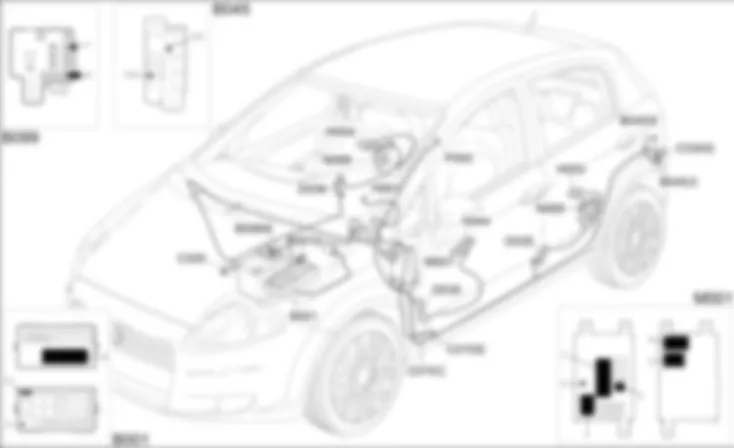 ALZACRISTALLI POSTERIORI - LOCALIZZAZIONE COMPONENTI Fiat GRANDE PUNTO 1.3 Multijet  