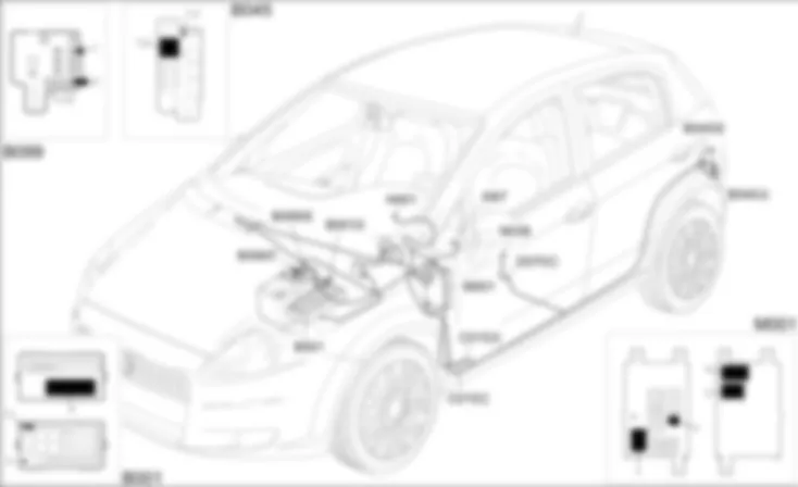 ELECTRICALLY ADJUSTABLE SEATS - COMPONENT LOCATION Fiat GRANDE PUNTO 1.2 8v  