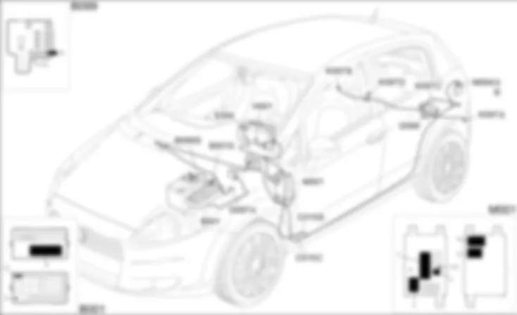 SENSORE DI PARCHEGGIO - LOCALIZZAZIONE COMPONENTI Fiat GRANDE PUNTO 1.3 Multijet  