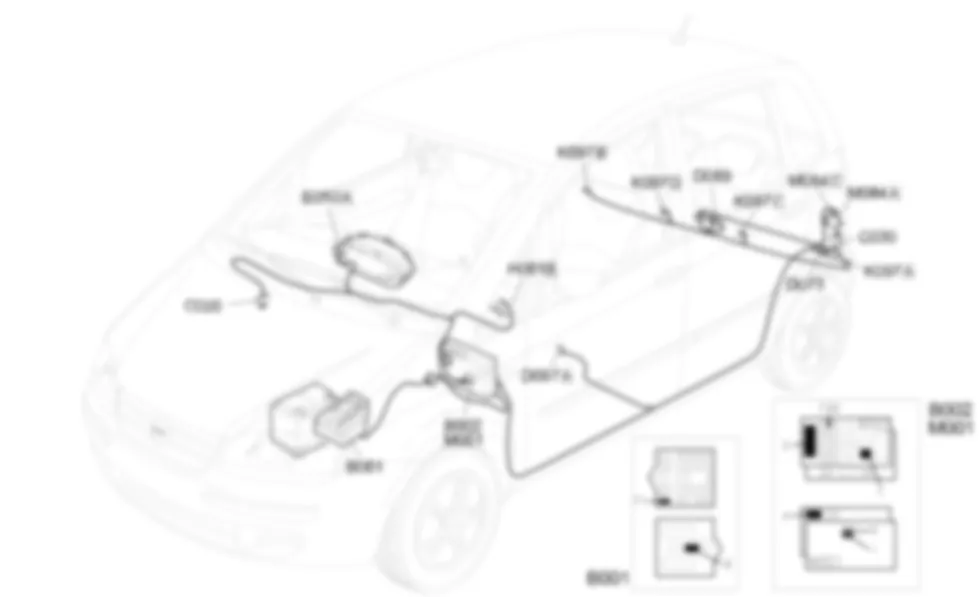 SENSOR DE APARCAMIENTO - Ubicacion de los componentes Fiat IDEA 1.4 16v  