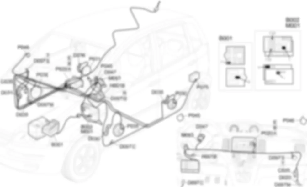 AUTORADIO - Opstelling van componenten Fiat IDEA 1.3 JTD 16v  