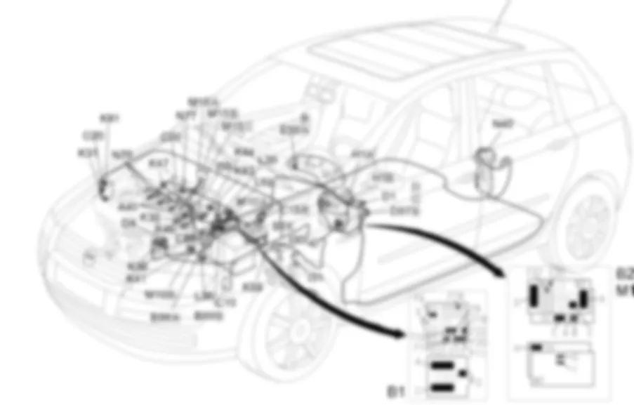 GESTION ELECTRONIQUE               MOTEURS DIESEL - Emplacement des composants Fiat STILO 1.9 JTD 16v  da 01/04