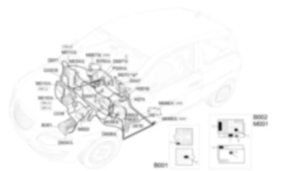 CAN CONNECTION LINES - Location of components Lancia Ypsilon 1.3 JTD  