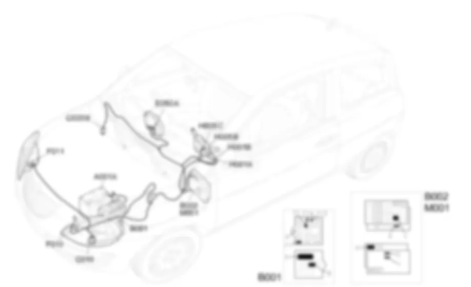 MAIN BEAM HEADLAMPS - Location of components Lancia Ypsilon 1.4 16v  
