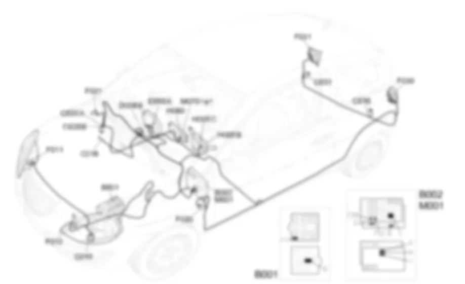 DIRECTION INDICATORS / HAZARD WARNING LIGHTS - Location of components Lancia Ypsilon 1.3 JTD  