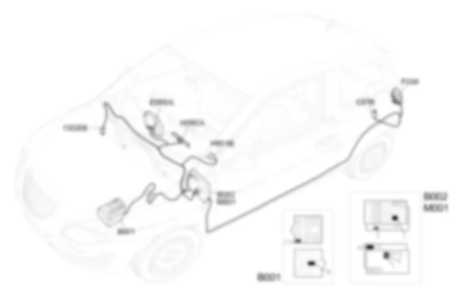 REAR FOG LAMPS - Location of components Lancia Ypsilon 1.3 JTD  