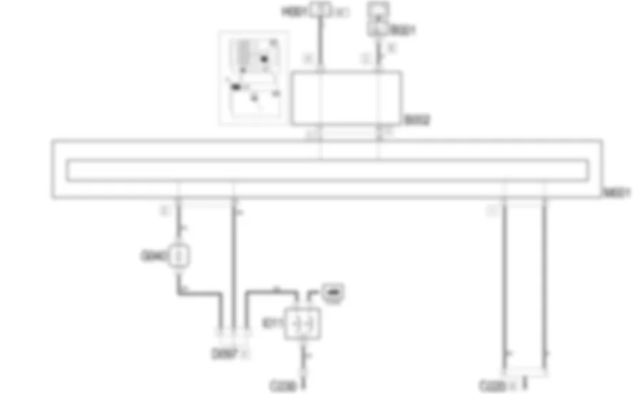 GLOVE COMPARTMENT LIGHT - LUGGAGE COMPARTMENT LIGHT - SUN VISOR LIGHT - Wiring diagram Lancia Ypsilon 1.3 JTD  