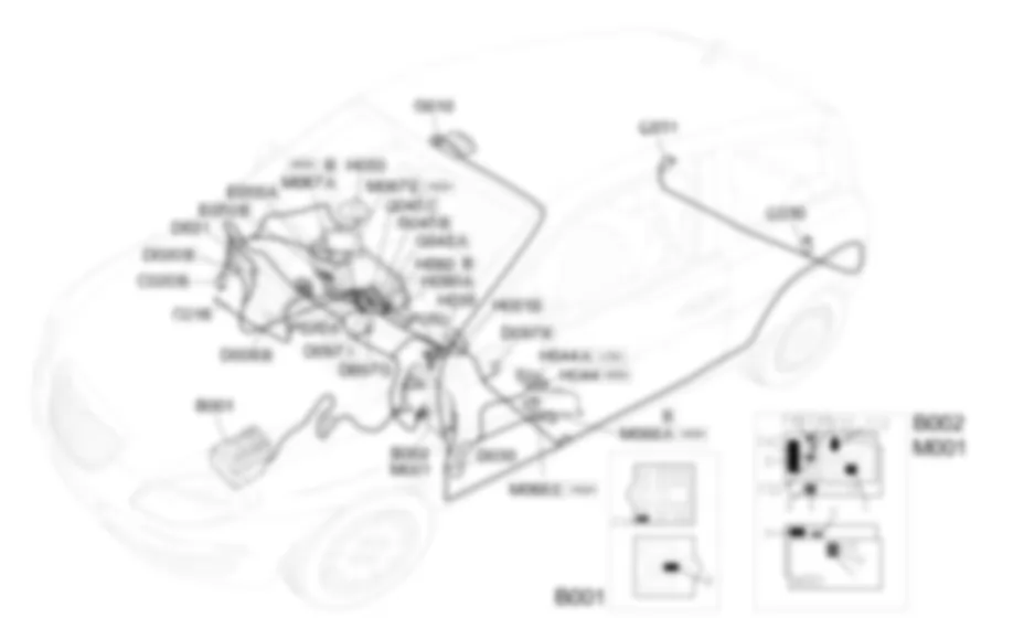 INSTRUMENT LIGHTING - Location of components Lancia Ypsilon 1.2 8v  