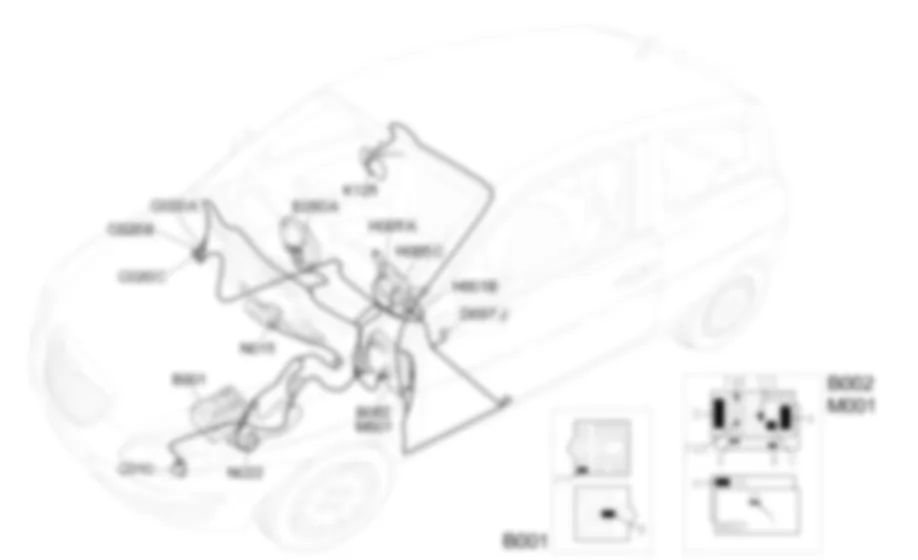 RUITENWISSERS/-SPROEIERS - Opstelling van componenten Lancia Ypsilon 1.3 JTD  