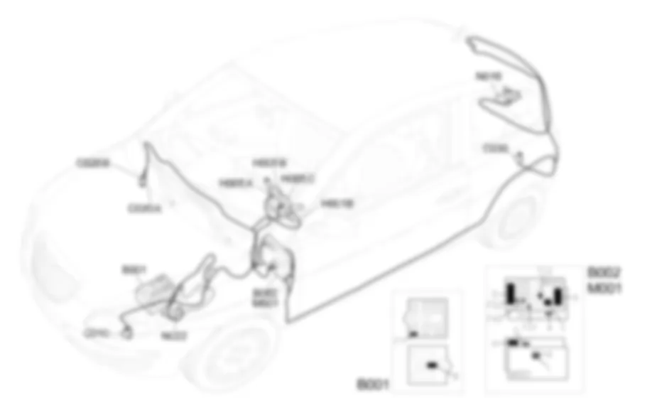 REAR WINDOW WASH/WIPE - Location of components Lancia Ypsilon 1.2 8v  