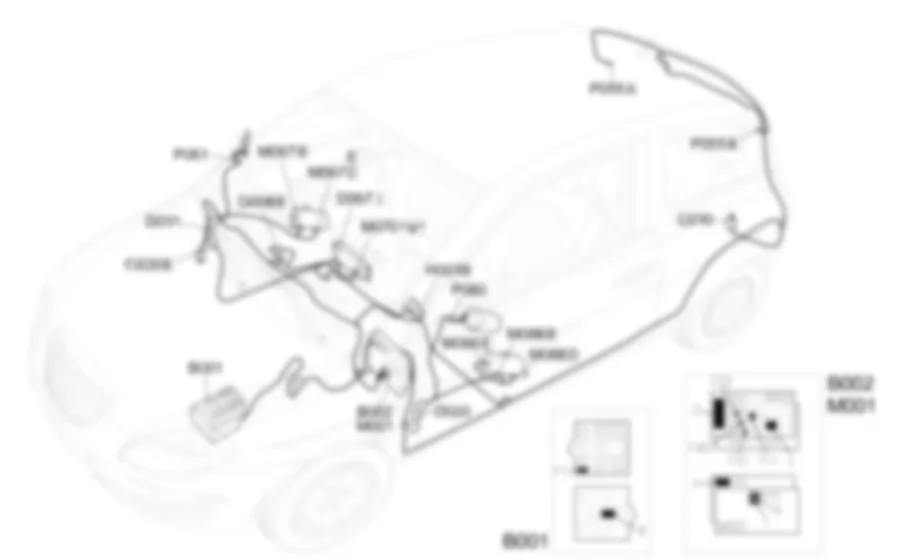 HEATED REAR WINDSCREEN AND DOOR MIRROR DEFROSTING - Location of components Lancia Ypsilon 1.3 JTD  