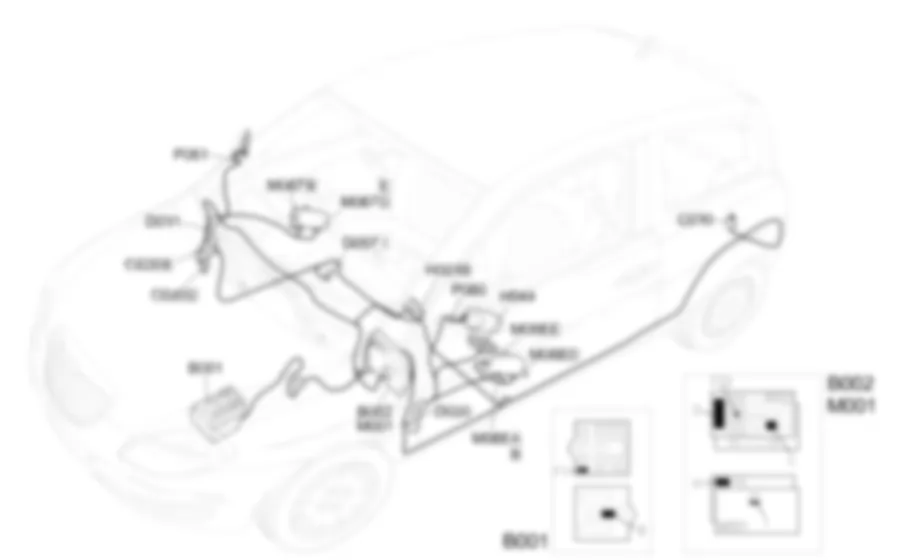 DOOR MIRROR ADJUSTMENT - Location of components Lancia Ypsilon 1.2 8v  