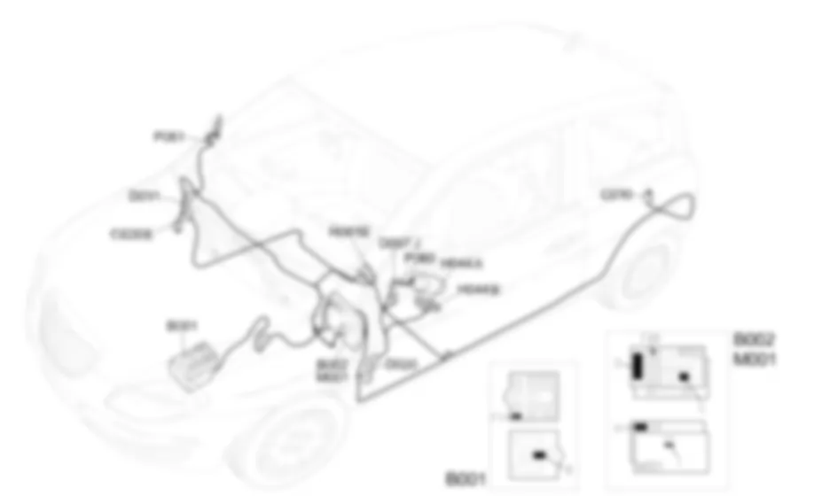 DOOR MIRROR ADJUSTMENT - Location of components Lancia Ypsilon 1.4 16v  