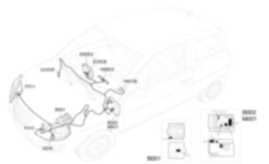 HEADLAMP AGLINMENT CORRECTOR - Location of components Lancia Ypsilon 1.4 16v  