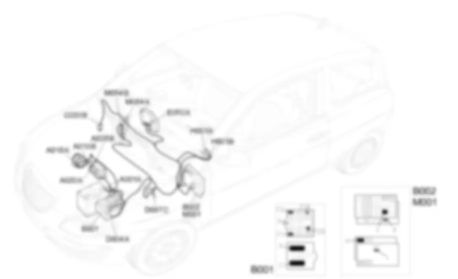 STARTING AND RECHARING - Location of components Lancia Ypsilon 1.3 JTD  