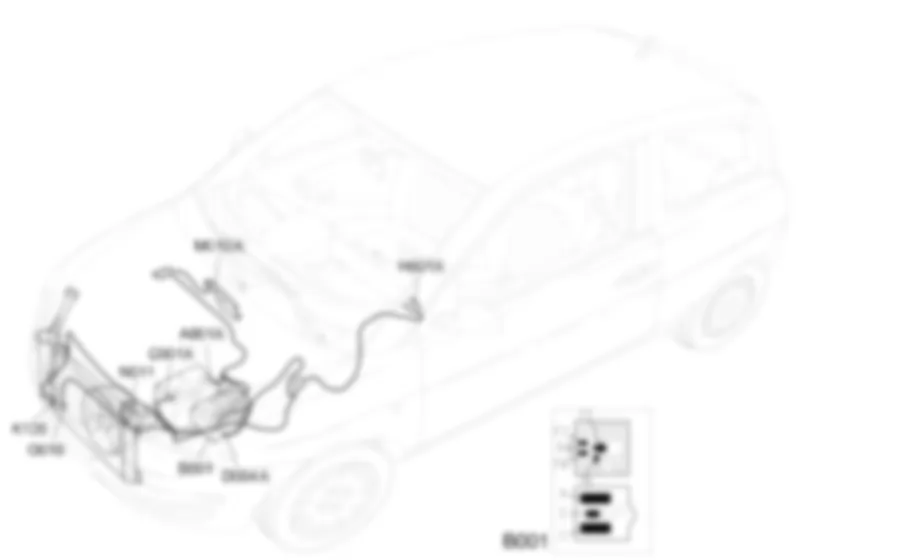 ENGINE COOLING - Location of components Lancia Ypsilon 1.3 JTD  