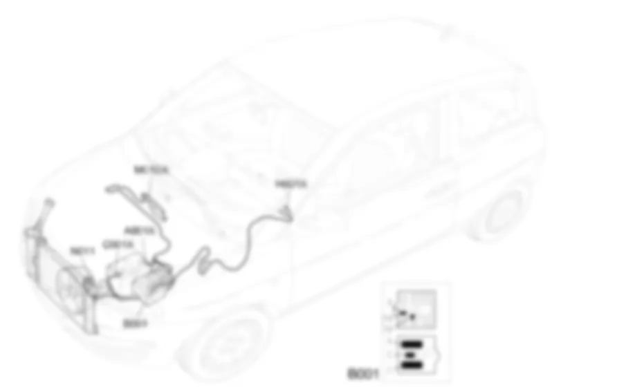 ENGINE COOLING - Location of components Lancia Ypsilon 1.3 JTD  