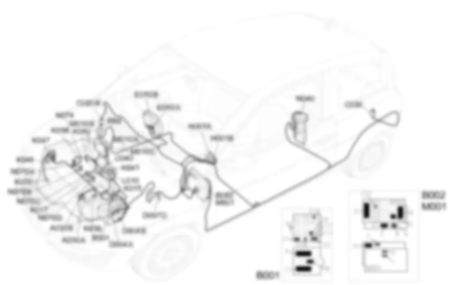 PETROL ENGINE ELECTRONIC MANAGEMENT - Location of components Lancia Ypsilon 1.2 8v  