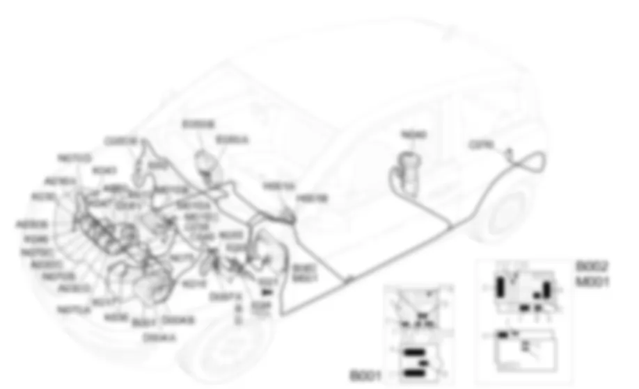 PETROL ENGINE ELECTRONIC MANAGEMENT - Location of components Lancia Ypsilon 1.4 16v  