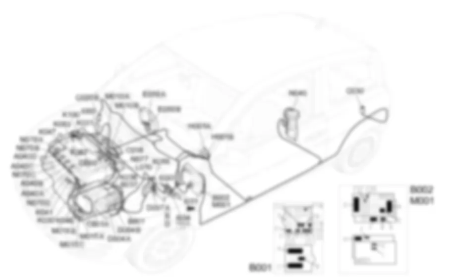 MOTORMANAGEMENT DIESELMOTOREN - Opstelling van componenten Lancia Ypsilon 1.3 JTD  