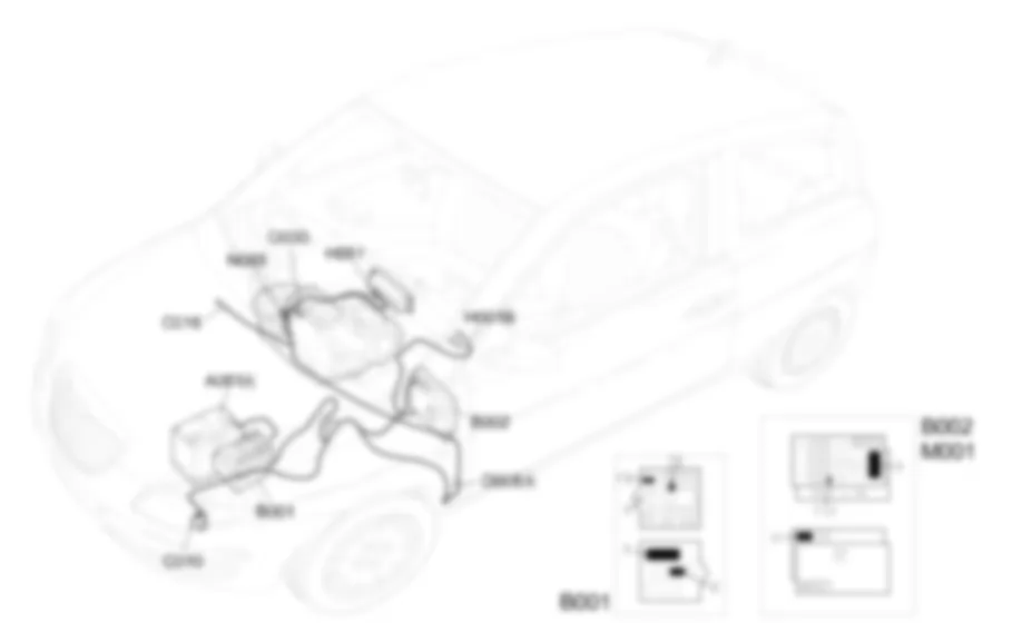 AIR CONDITIONING - Location of components Lancia Ypsilon 1.3 JTD  