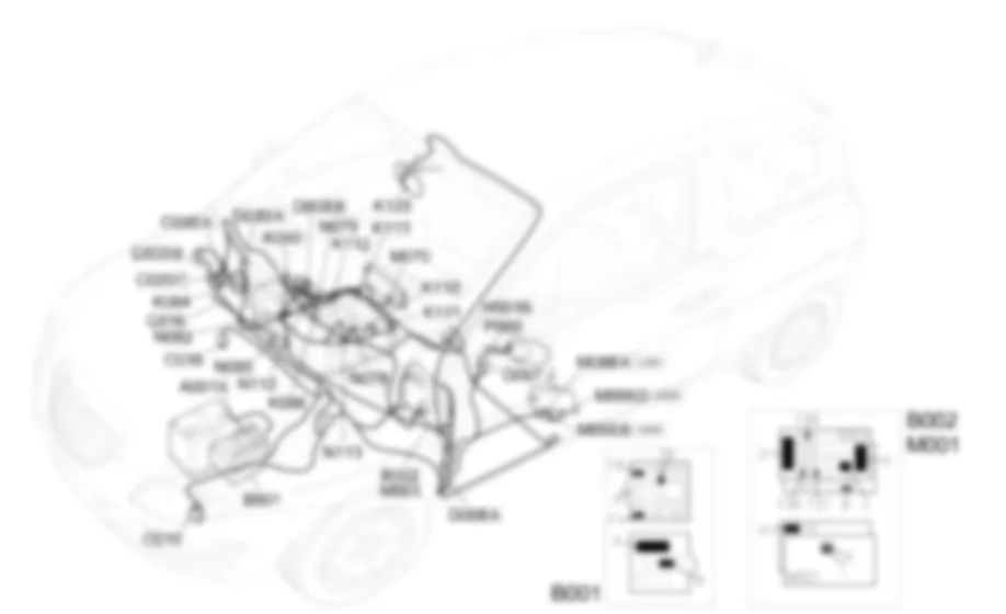 AIRCONDITIONING - Opstelling van componenten Lancia Ypsilon 1.3 JTD  