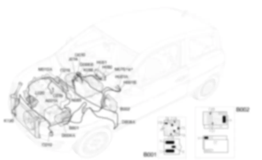 COMPRESSOR ENGAGEMENT - Location of components Lancia Ypsilon 1.3 JTD  