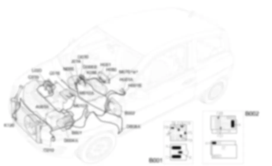 COMPRESSOR ENGAGEMENT - Location of components Lancia Ypsilon 1.4 16v  
