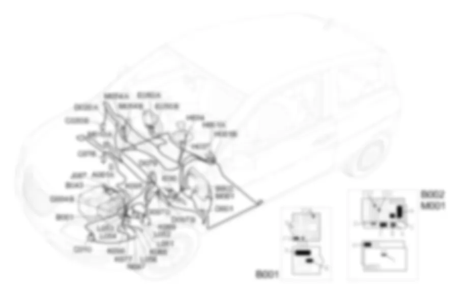 ROBOTIZED GEARBOX - Location of components Lancia Ypsilon 1.3 JTD  