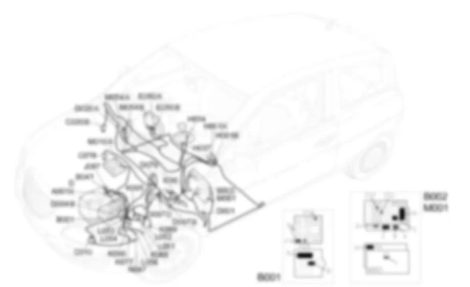 ROBOTIZED GEARBOX - Location of components Lancia Ypsilon 1.4 16v  