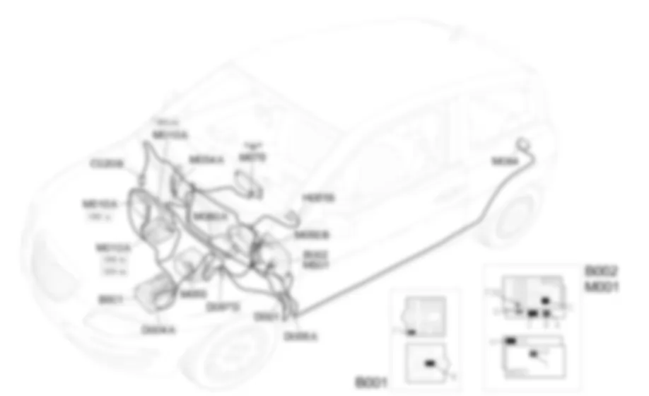 DIAGNOSTIC MULTIPLE CONNECTOR - Location of components Lancia Ypsilon 1.4 16v  