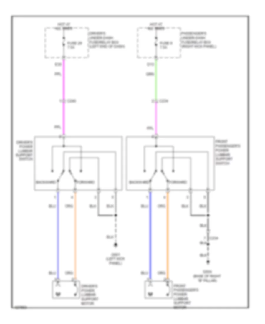 Электросхема регулировки поясницы для Acura MDX 2014